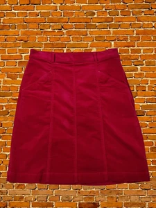 WHITE STUFF SIZE UK 10 DARK PINK SKIRT BRUSHED DENIM COTTON CASUAL SHORT WOMENS - Picture 1 of 4