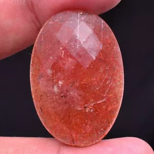 54.00 Cts Natural Sunstone Untreated Oval Checker Cut 38mm*26mm Loose Gemstone - Picture 1 of 4