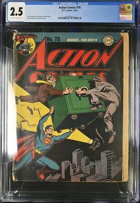 Action Comics #70 CGC GD+ 2.5 1st Thinker! DC Comics 1944 - Image 1 of 2