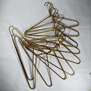 Set of 10 Metal Copper/Gold-Colored Clothes Hangers - Picture 1 of 3