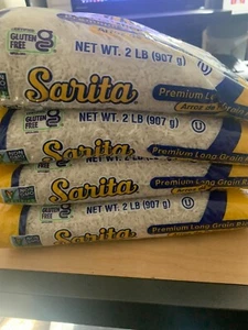 4 bolsas de arroz de grano largo premium enriquecido Sarita NET WT 2 LB (907 g) - Imagen 1 de 1