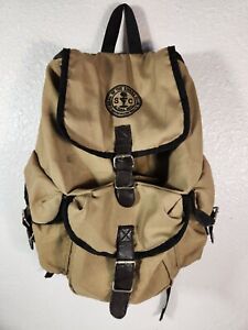 Seal Of The Sierra Club Tan Backpack Lightweight Hike Bag 3 Pockets Hiking Outdo