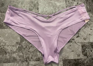 NWT VICTORIA'S SECRET LAVENDER SATIN SMOOTH STRAPPY BACK HIGH LEG CHEEKY PANTIES - Picture 1 of 4