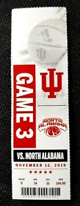 INDIANA UNIVERSITY HOOSIERS BASKETBALL TICKET STUB v NORTH ALABAMA 2019 - MINT! - Picture 1 of 1