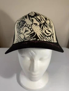 NWT Ed Hardy Hat Snapback Baseball Cap Mesh Back Throwback Y2K 2000s Tiger Head - Picture 1 of 7