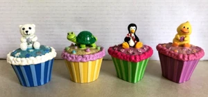 Lot of 4 Cupcake Trinket Box 2007 Polar Bear, Spring Duckling, Penguin, Turtle - Picture 1 of 9