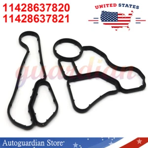 11428637821 Engine Oil Filter Housing Gasket & Cooler Seal Set For BMW E60 E90 - Picture 1 of 5