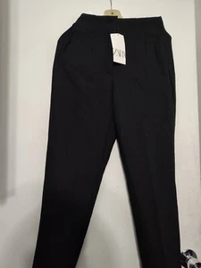 ZARA-Women's Black Pants/Dress Slacks-Size Small-Polyester Blend- NWT - Picture 1 of 8