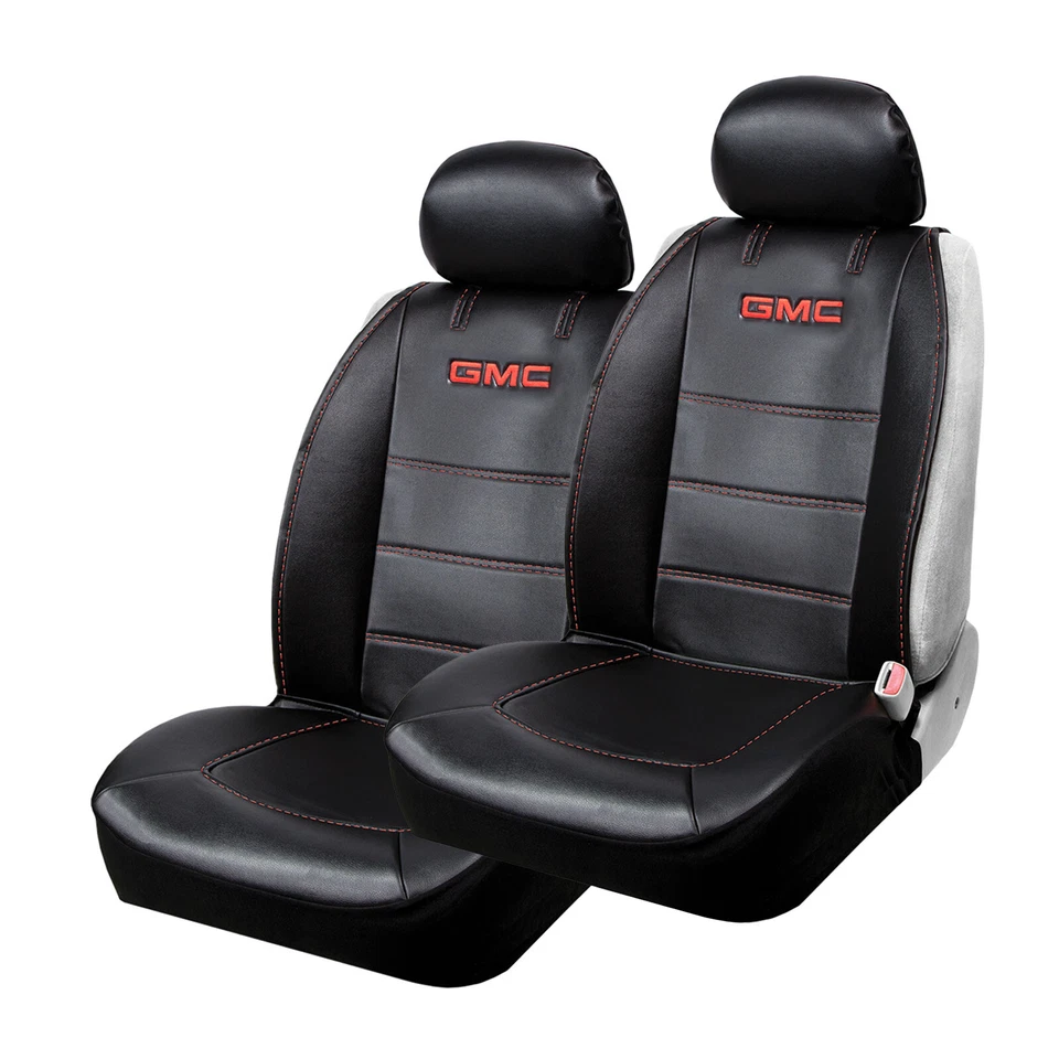 New GMC Elite Synthetic Leather Sideless Car Truck 2 Front Seat Covers Set Foto 1 de 1