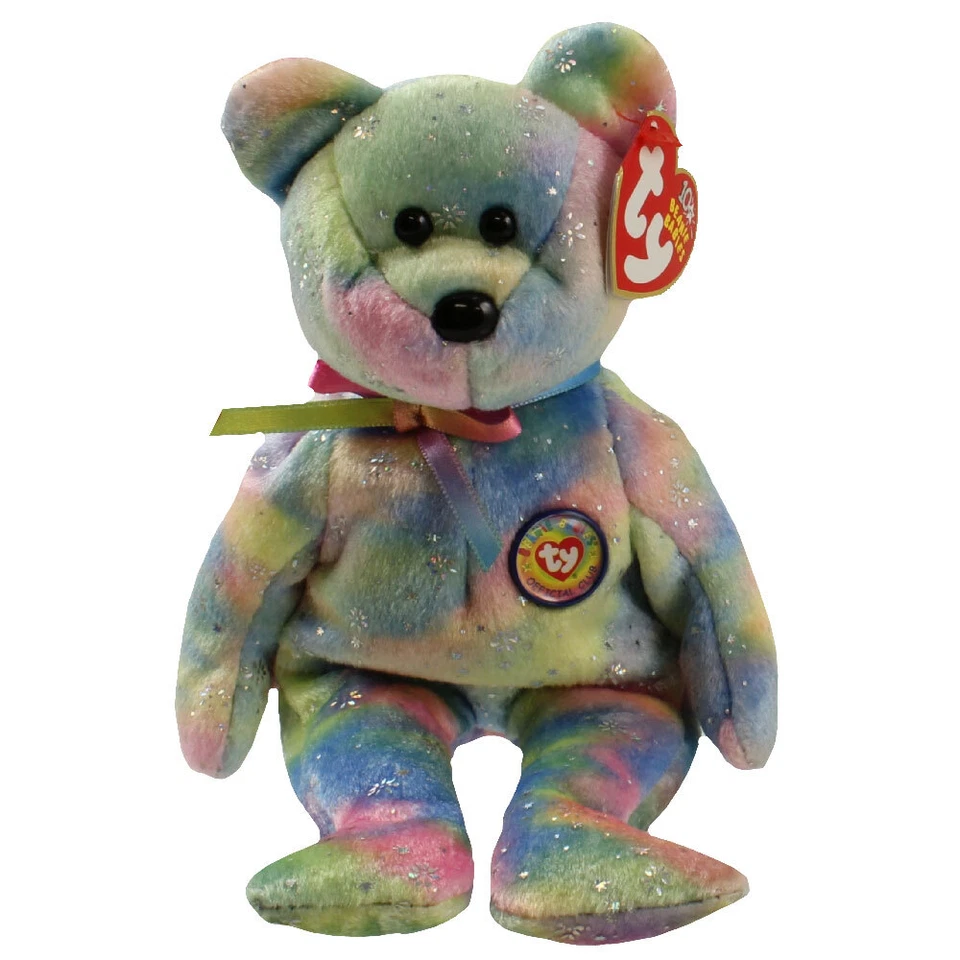 TY Beanie Baby - CLUBBY 6 the Bear (Rainbow Version) (8.5 inch) - MWMTs - Image 1 of 1