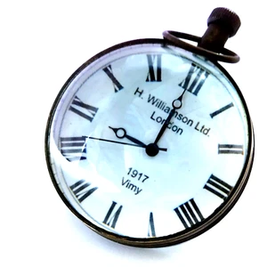 Uhr Globe Ball Vintage Schreibtischuhr Weltquarz Messing GLOBE Antik mit Zeit - Bild 1 von 3