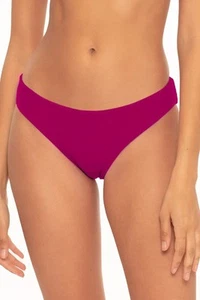 Becca Women's Rib Hipster Swim Bottoms Pomegranate M New - Picture 1 of 2