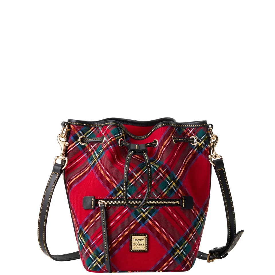 Bandolera Dooney & Bourke Tartán Pequeña con Cordón | Negra Foto 1 de 1