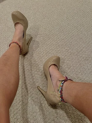 Tacones de tacón de aguja con plataforma desnuda para mujer talla 8,5 M chinos de lavandería Foto 1 de 4
