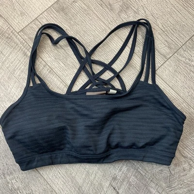 Athleta Jacquard Fully Focused Sports Bra Strappy Back Medium - Image 1 of 4