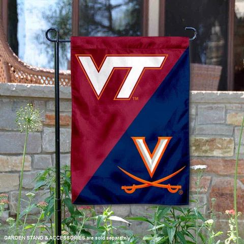 VA Tech Hokies vs Virginia Cavaliers House Divided Garden Flag Yard Flag Cover