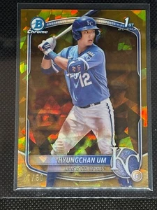 HYUNGCHAN UM 2025 BOWMAN CROMO 1ER REFRACTOR ORO ZAFIRO /50 - Imagen 1 de 2