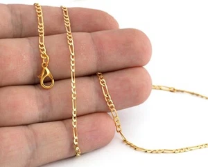 Curb chain Necklace making, with clasp 45cm 17,71 inc Gold plated brass 5395 - Picture 1 of 2