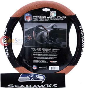 Seattle Seahawks Steering Wheel Cover NFL Auto Accesories Football Grip - Picture 1 of 3