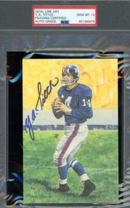 Y.A. Tittle Gem Mint 10 PSA DNA Signed Goal Line Art Card GLAC Autograph - Picture 1 of 1