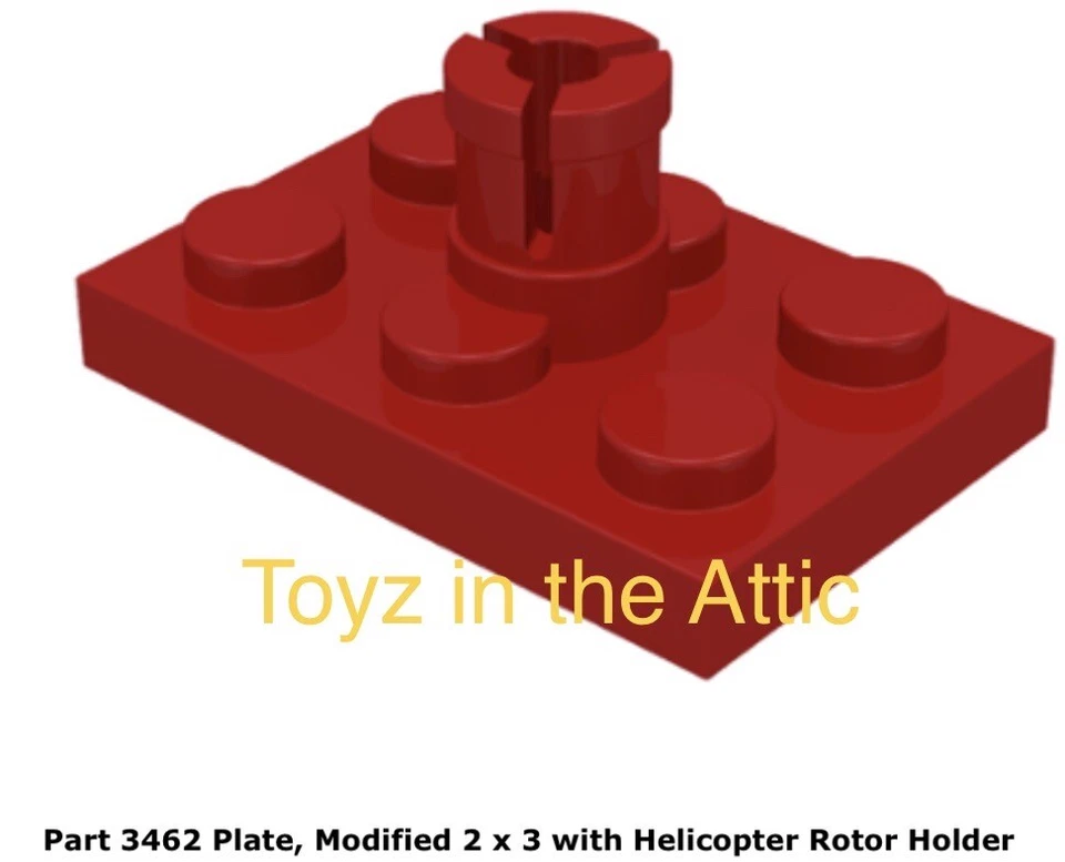 Lego 1x 3462 Placa Roja, Modificado 2x3 con Soporte Rotor Helicóptero Foto 1 de 1