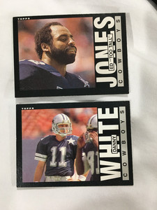 DANNY WHITE 1985 & ED JONES 1985 TOPPS DALLAS COWBOYS FOOTBALL CARD