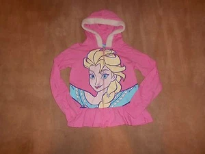 GIRLS DISNEY FROZEN PINK ELSA SWEATSHIRT JACKET, SIZE LARGE - Picture 1 of 1