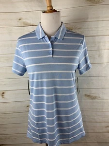 Nike Women’s light blue and striped golf Polo - Picture 1 of 3