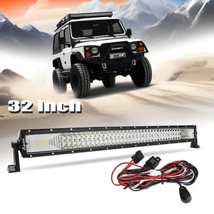 32 Inch LED LIGHT BAR Tri Row Spot Flood Combo Truck Offroad 4WD ATV SUV Light - Picture 1 of 12