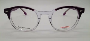 Marco de gafas redondas de plástico Carrera CA 6191 púrpura transparente 8DJ 45-21-140 nuevas RX - Imagen 1 de 5