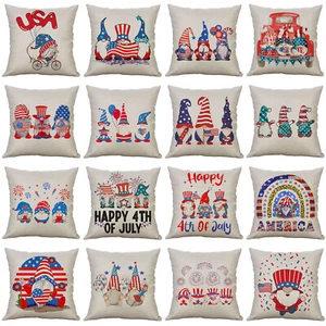 Fundas de Almohada Decoraciones 4 de Julio Bandera Gnomos Americanos Fundas de Almohada - Imagen 1 de 20