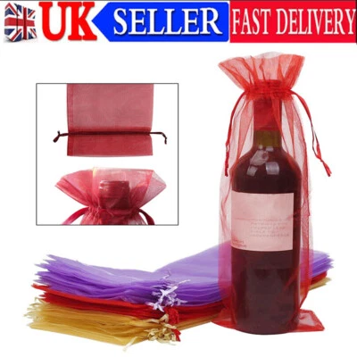10/30Pcs Wine Bag Organza Drawstring Wine Bottle Gift Bags 37x14cm Favour Pouch - Image 1 of 4