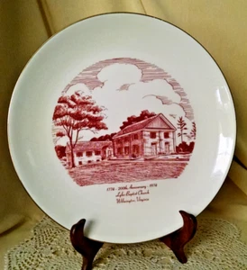 LYLES BAPTIST CHURCH PLATE WILMINGTON VIRGINIA 200TH ANNIV 1774 1974 WORLD WIDE. - Picture 1 of 9