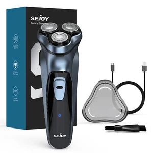 SEJOY Men's Electric Shaver Razor Rotary Rechargeable Wet & Dry Washable Trimmer - Picture 1 of 17