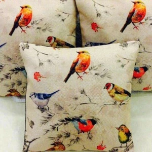 Cushion cover, Jute Cotton, Digital Print, bird, multicolour 40x40cm,decorative - Picture 1 of 4