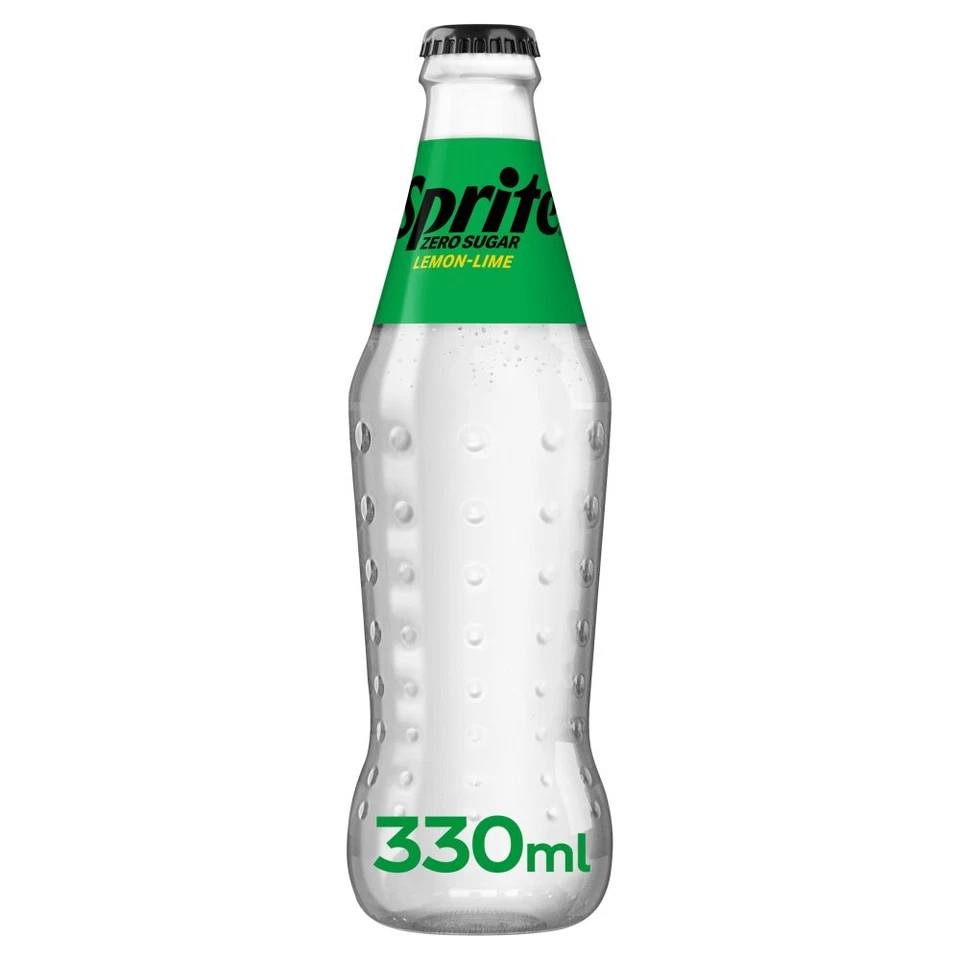 SPRITE Lemon & Lime ZERO SUGAR Soft Drink 330mL Glass Bottles Case (PACK OF 24) - Image 1 of 1