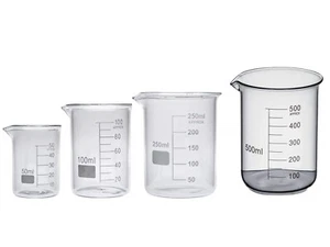 Vaso de vidrio de borosilicato 3,3 50 ml, 100 ml, 250 ml, 500 ml con tolerancia +0,5/-0,5 - Imagen 1 de 2