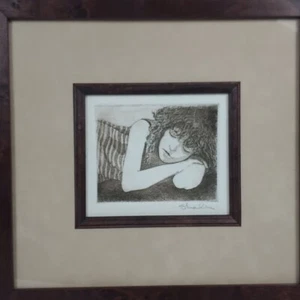 Greg Shafley ORG Firmado Grabado Descanso Niña Enmarcado Canadá Bellas Artes Contemporáneas - Imagen 1 de 10