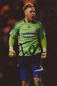 MIDDLESBROUGH: JASON STEELE SIGNED 6x4 ACTION PHOTO+COA - Picture 1 of 1
