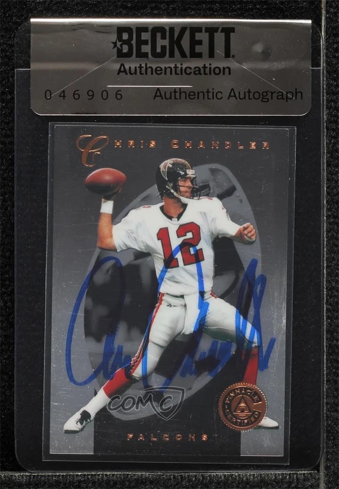 BAS 1997 Pinnacle Certified Chris Chandler #87 Seal of Authenticity Auto - Image 1 of 2