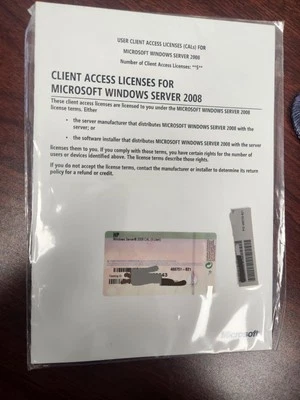 Windows Server 2008 5 User CAL License 468751-B21 R18-02503 Client Access Key - Image 1 of 4