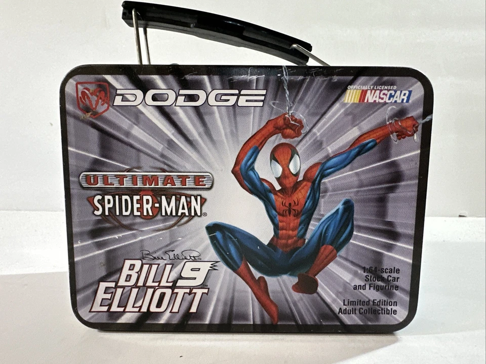 #9 Bill Elliott, Dodge/Spiderman 2001, en lata de lonchera, acción 1/64 Foto 1 de 4