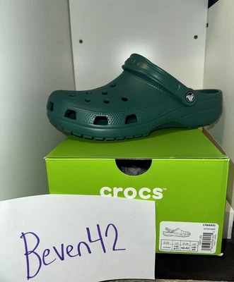 New In Box CROCS CLASSIC CLOG EMERALD GREEN US Mens 9 Women 11(Ships ASAP) - Image 1 of 4