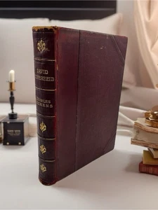 AntiqueDavid Copperfield by Charles Dickens Leather Bound Illustrated Book - Picture 1 of 15