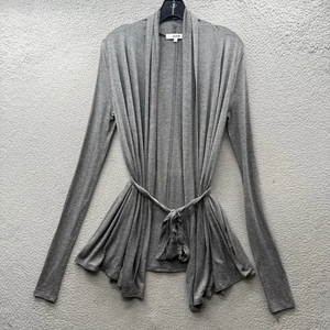 Joah Brown Women’s Open Front Cardigan Top Size S/M Gray Belted Comfort Soft - Picture 1 of 11
