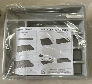 Silverware Drawer Organizer Expandable Utensil Tray for Kitchen Gray - Picture 1 of 4