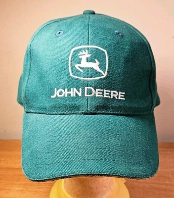 Gorra de camionero vintage K Products John Deere 100 % algodón verde y blanca Foto 1 de 4