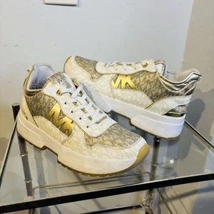 Baskets baskets femme Michael Kors Muse logo doré pointure 9,5 M HJ22F - Photo 1/9