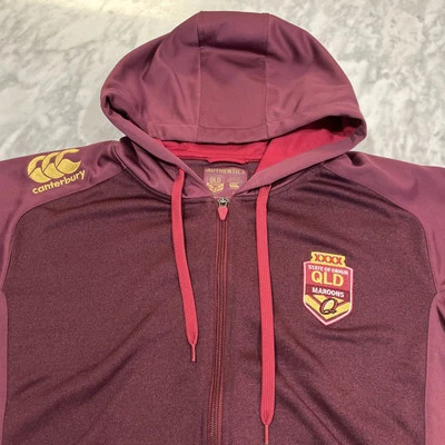 Canterbury Full Zip Hoodie Sweatshirt Mens L State Of Orgin QLD Maroons Rugby - Image 1 of 4