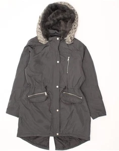 MOSSIMO Womens Hooded Parka Jacket UK 14 Medium Grey Polyester AW15 - Picture 1 of 4